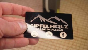 Alu Visitenkarte Lasern