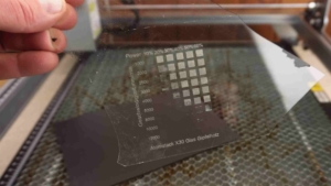 Glas mit dem Diodenlaser gravieren einstellungen