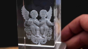 3d kristallglas gravur block uv laser